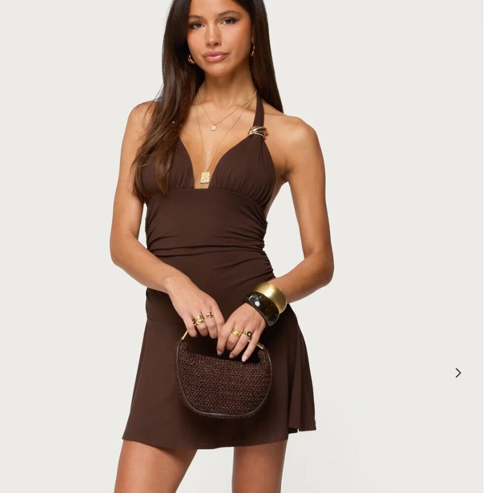 Edikted Rafaella Ruched Halter Mini Dress - Picture 5 of 5